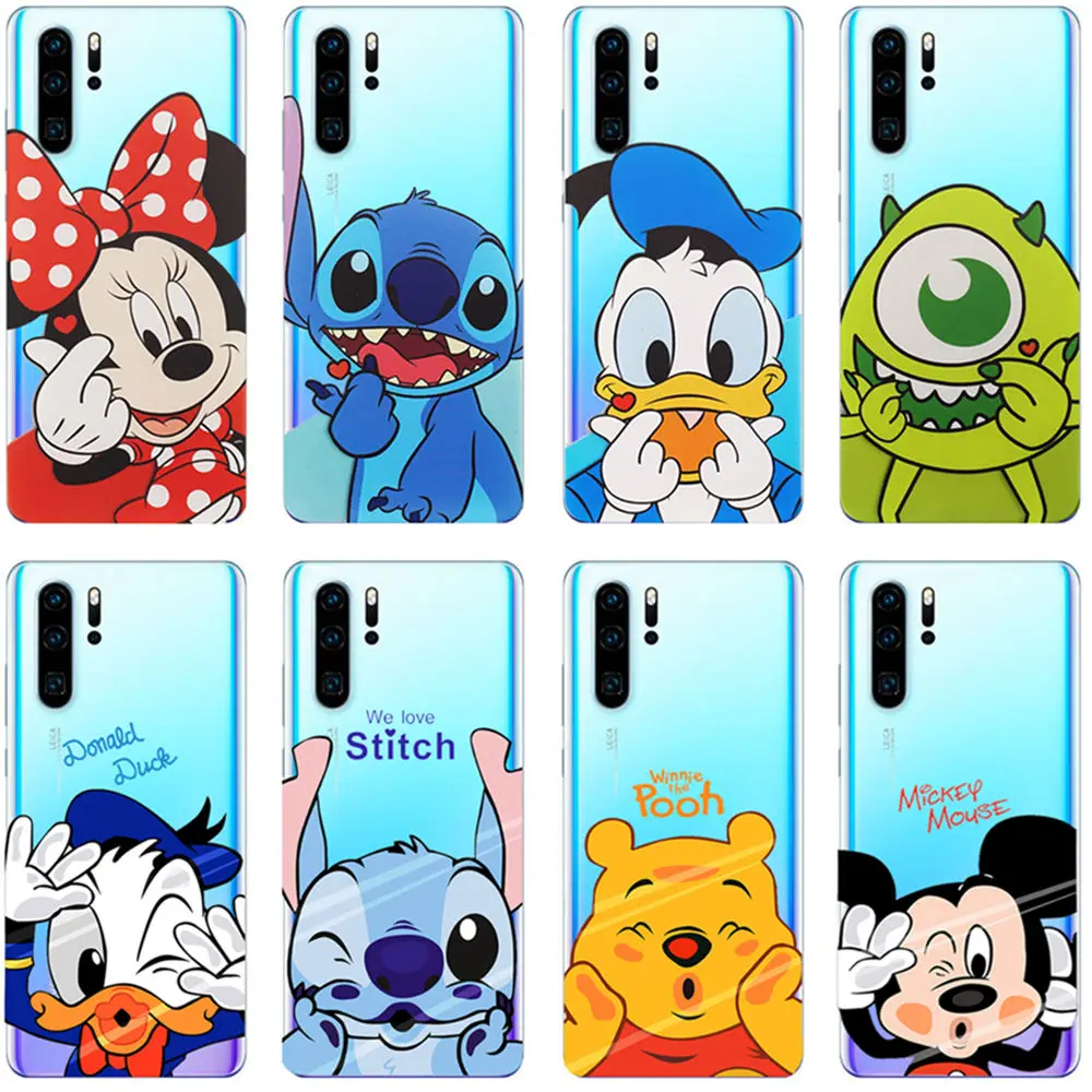 

Cartoon animation Mickey Minnie Winnie the Poohs soft silicone phone back cover case for Huawei P30 P20 P10 P9 P8 Mate20 Pro