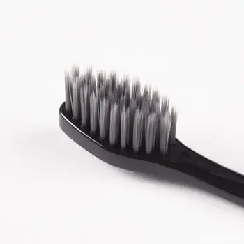 

Adult Suit Black and White Head Toothbrush Bamboo Charcoal rou mian Bamboo Charcoal Bamboo Charcoal Toothbrush Fine Slice Soft B