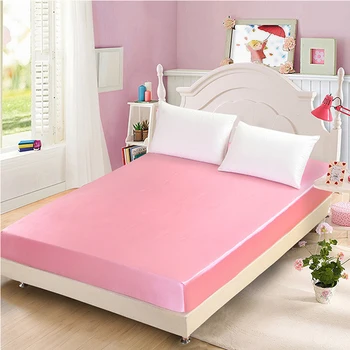 

Soft Ice Silk Anti-fouling Anti-mite Fitted Sheet Mattress Cover Smooth and Comfortable Fadeless Solid Bed Sheets With Elast