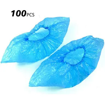 

Disposable shoe cover plastic foot cover thickened design Good durability Tough enough nested design 100 pcs/bag