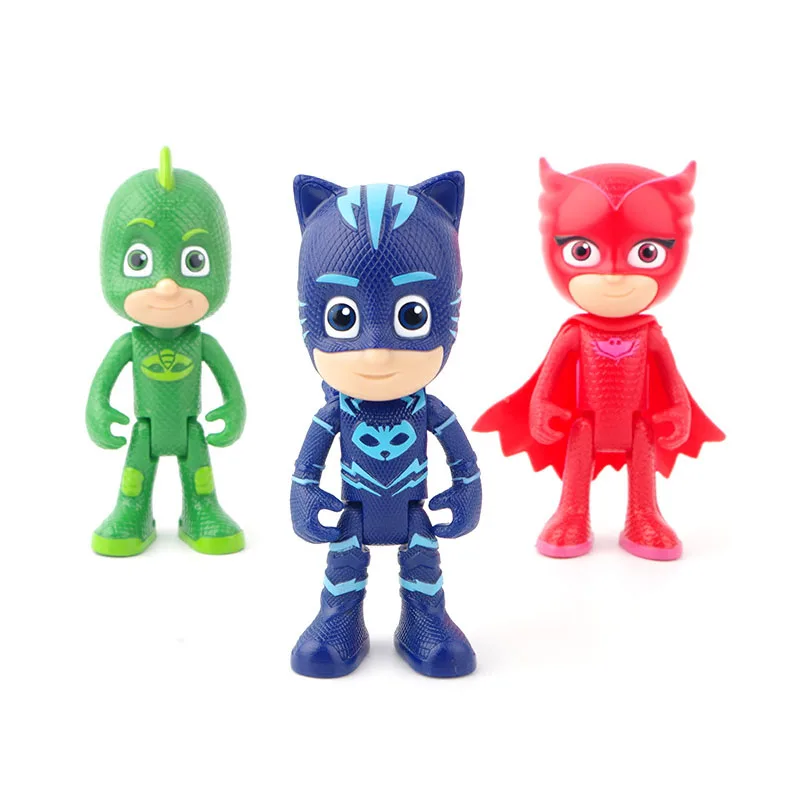 pj mask 1 Villa 3 cars 3 dolls model Catboy Owlette Gekko figure masks set Assemble toy Interesting games for children gift2B17