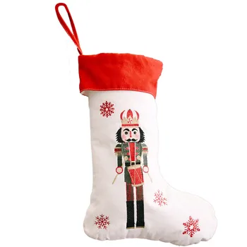 

Christmas Stockings 18 inches with Large Plaid Snowflake Stockings for Candy White And Red Interesting Pattern Christmas Tree