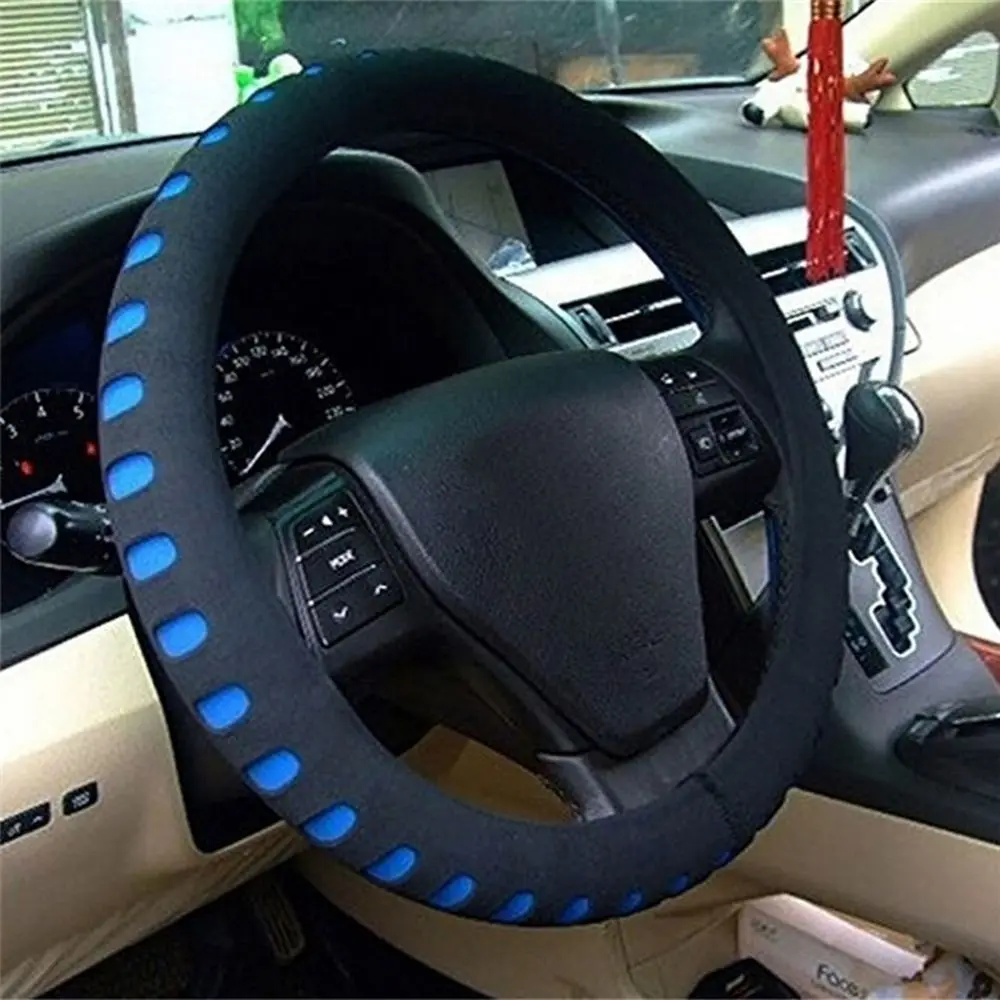 Универсальный 38 см красный резиновый PU кожаный автомобильный чехол для рулевого колеса отличное высокое качество