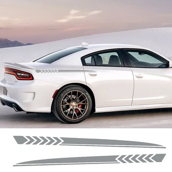 

2Pcs Car Stickers For Dodge Charger Sport Styling Auto long side Stripes Decals DIY Vinyl Film Automobile Car Tuning Accessories