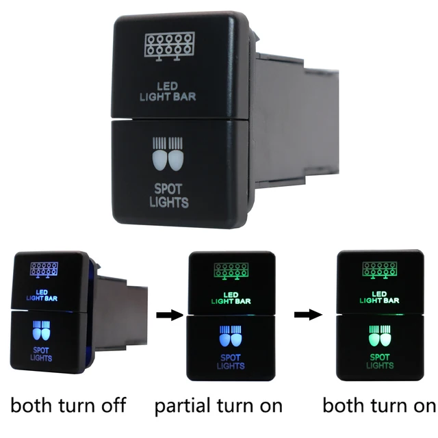 For Toyota LED Light Bar Switch Push Button Tacoma 4Runner Camry Corolla Tundra - Foto 2