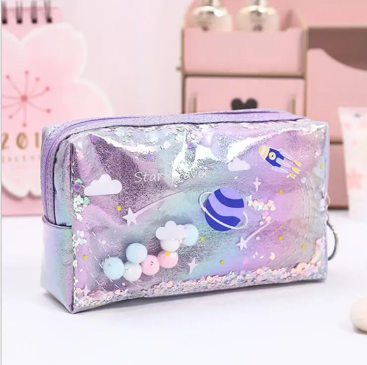 New Hot Sale Laser Design Transparent Travel Storage Bag Female Waterproof Jelly Bag PVC Cosmetic Bag For Female Makeup Bags - Цвет: 1