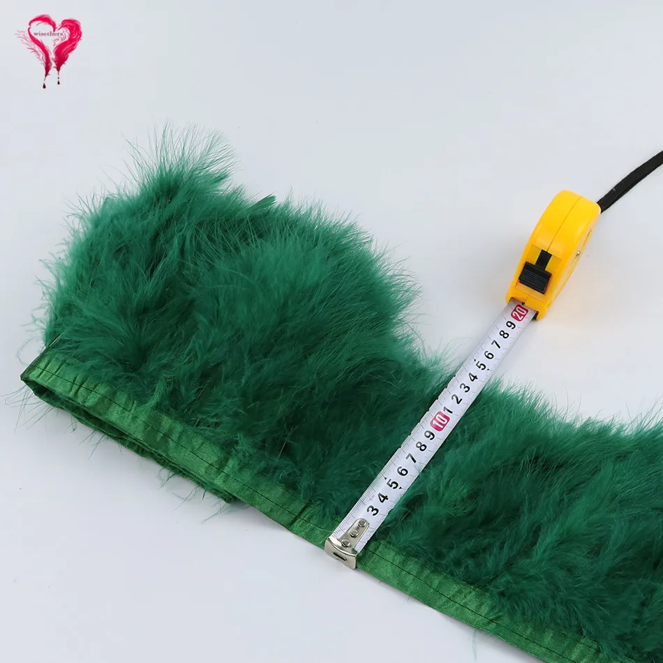Пушистое перо индейки ленты Marabou планки для DIY ремесло карнавал одежда аксессуары 6-8 дюймов свадебное платье украшения - Цвет: Dark Green