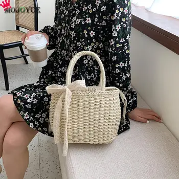 

Girls Beach Travel Casual Vacation Vintage Lace Handbags for Beach Travel Vacation Summer Women Woven Straw Tote Bags