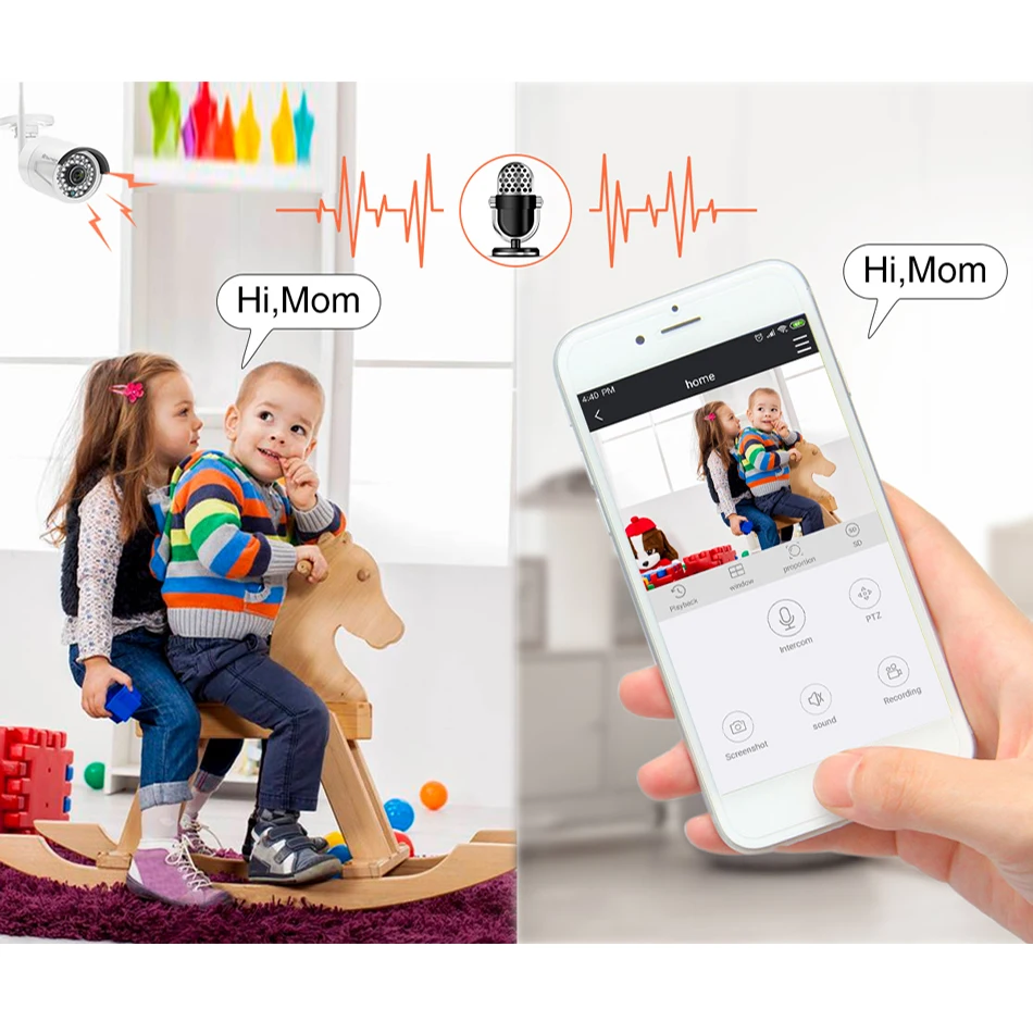  Techage 8CH Audio Sound Wireless CCTV Security System 1080P 2MP Wifi NVR Waterproof Camera P2P Vide - 32967397794