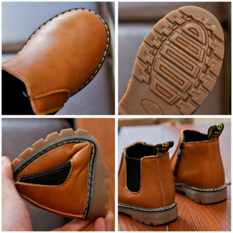 Ботинки Martin для маленьких девочек кожаные Нескользящие ботинки на подошве