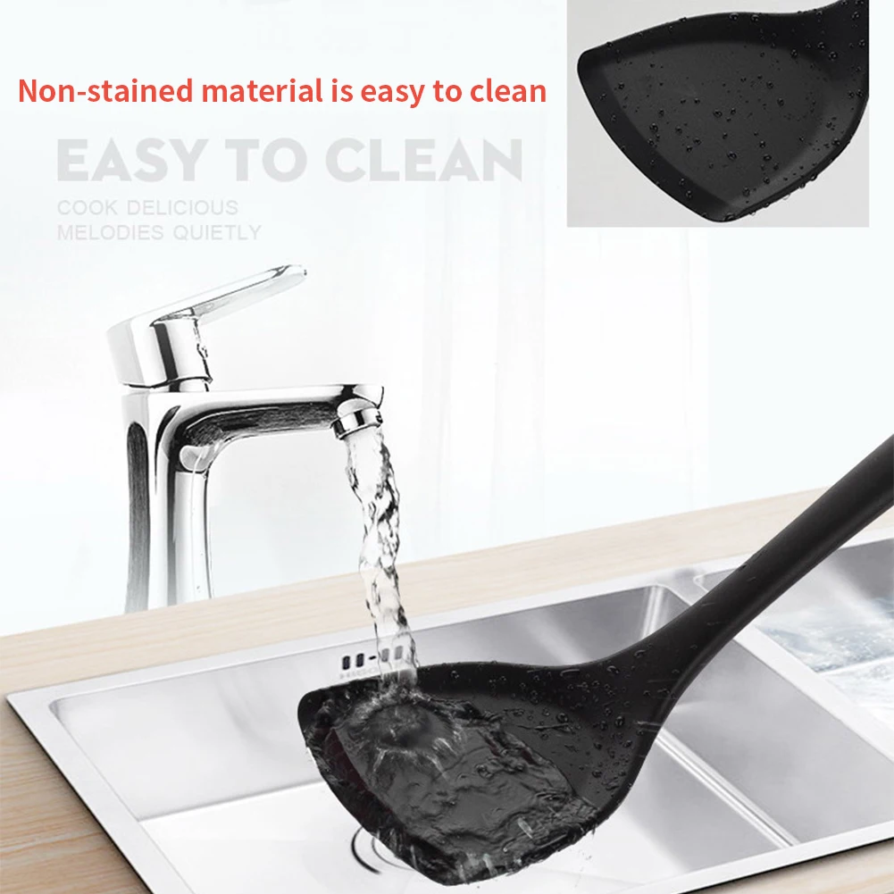 7Pcs Food-grade Silicone Eco-friendly Cooking Heat Resistant Tools Non Toxic Durable Home Kitchenware Set Cookware Shovel Spoon