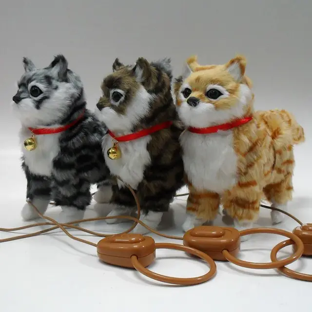 Electronic Plush Cat Toy Sing Songs Walk Robot Cat Electric Kitten Leash Controled Music Kitty Pet Robotic Animal For Kids Gift 5