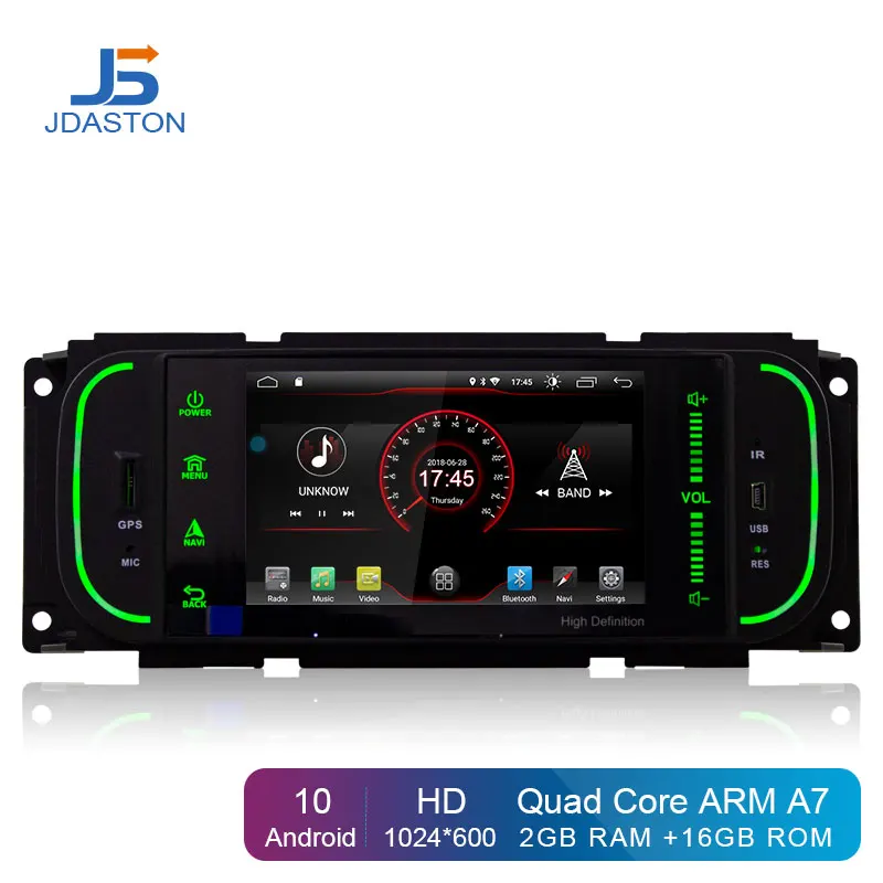 Автомобильный мультимедийный плеер JDASTON Android 10 0 для Chrysler PT Cruiser 300M Jeep Grand Cherokee Wrangler