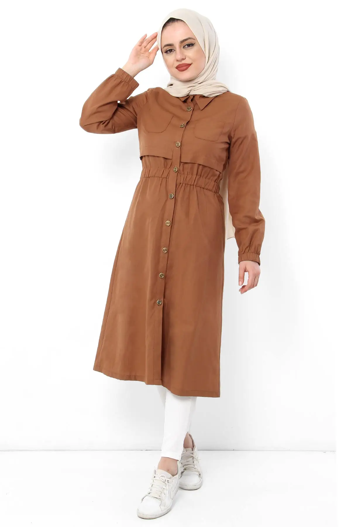 Beli Wheel Hijab Cap TSD0101 Tan | Женская одежда