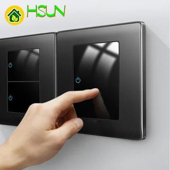

CE 86 type LED switch mirror acrylic household stainless steel jet sanding bezel panel 1 2 3 4 Gang 1 Way 2 Way EU Socket USB TV