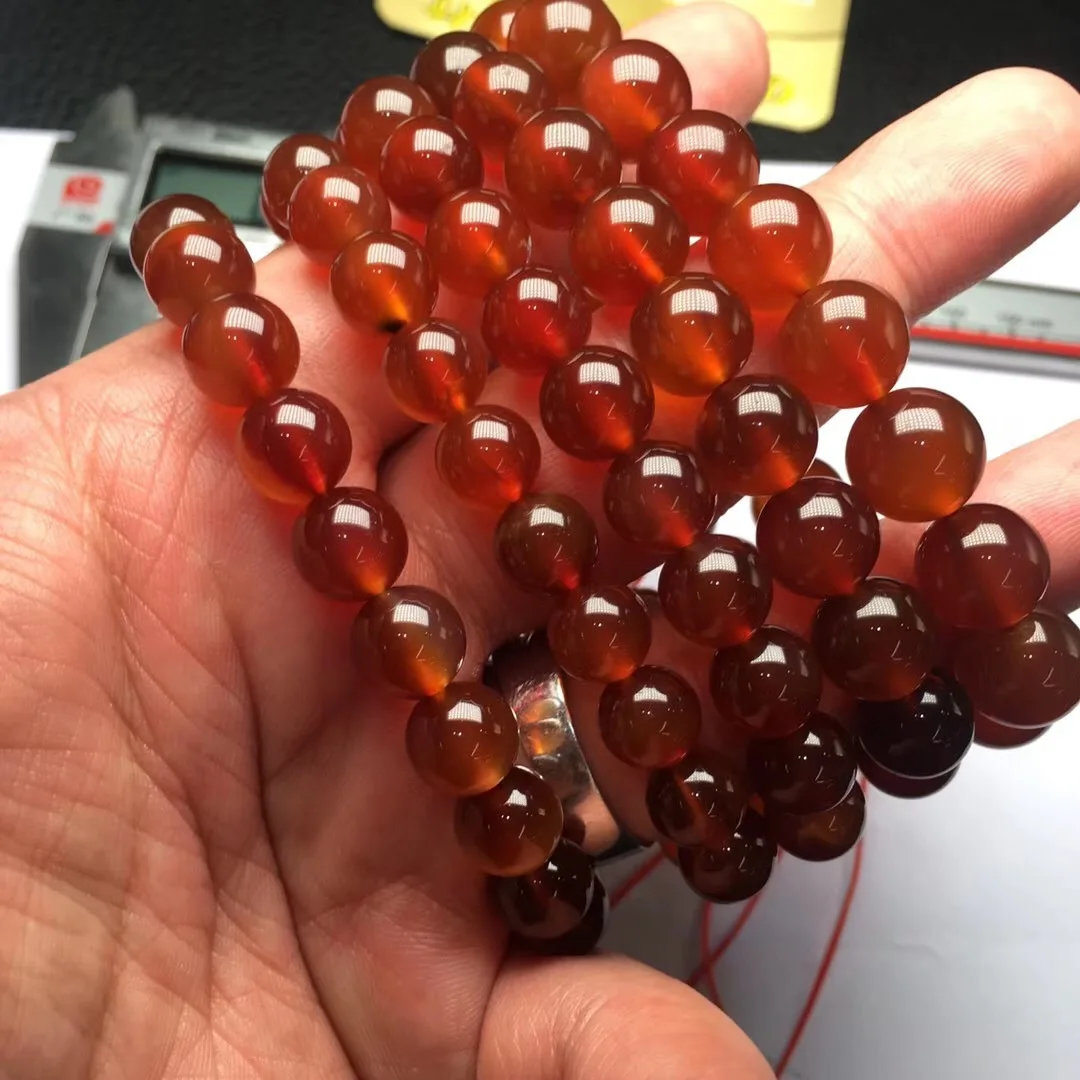 

Natural Candy Agate Single Loop round Beads Bracelets Clean No Impurity Crack Color Beautiful with Fluorescent