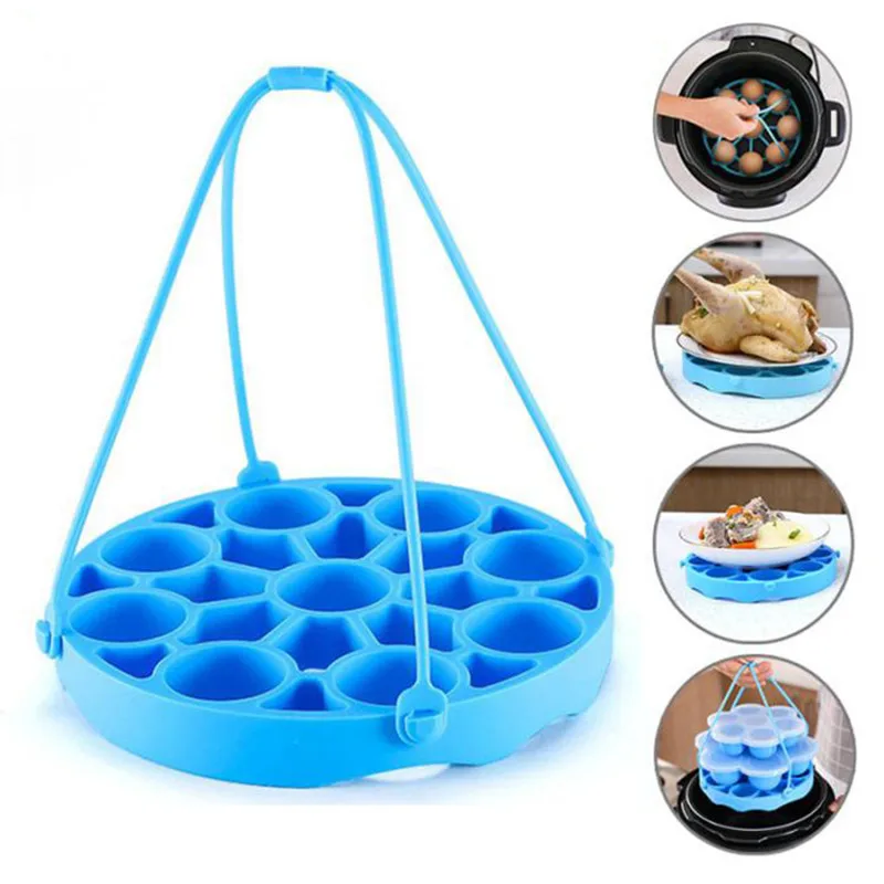 

Multi-Function Silicone Egg Steamer Rack 7.5inch Cake Pan Mold Eggs Poachers Kitchen Instant Pots Accessories Set Insulation Pad
