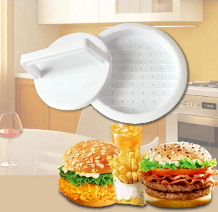 Burger Press 1PC Round Shape Hamburger Press Food-Grade Plastic Hamburger Meat Beef Grill Burger Press Patty Maker Mold Kitchen Tool