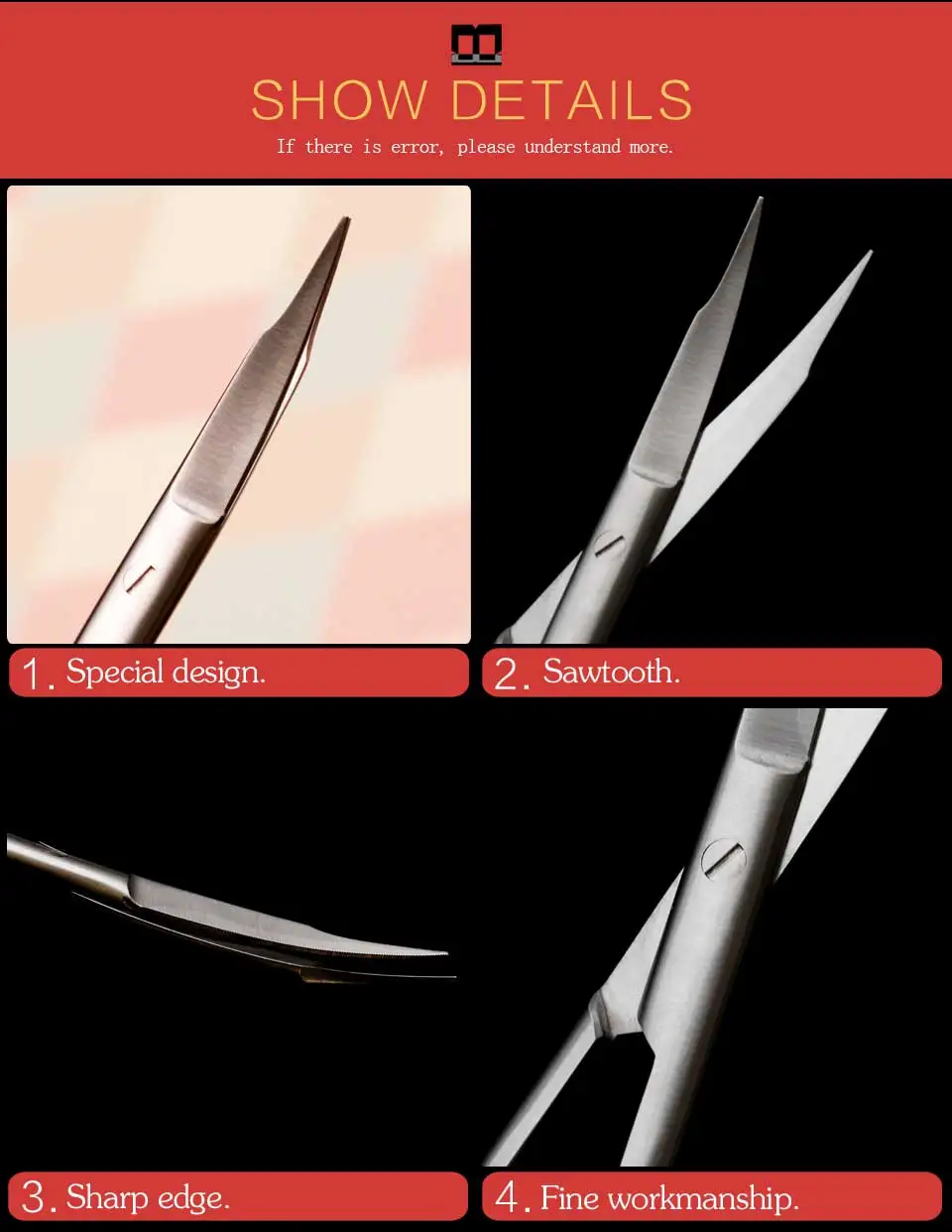 Ножницы для перегородки из нержавеющей стали 14 см инструмент для носовой пластической хирургии изогнутые ножницы Маленькие зубчатые ножницы для мягких тканей