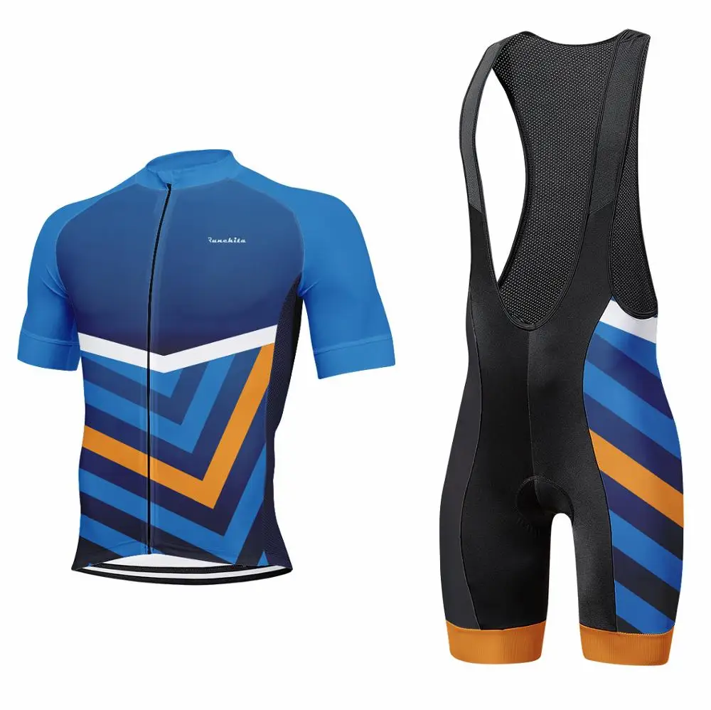 

Runchita Summer Pro team Short Sleeve Men's Cycling Jersey Bib Shorts Bike Set Clothes Ropa Ciclismo Bicycle Clothing kits