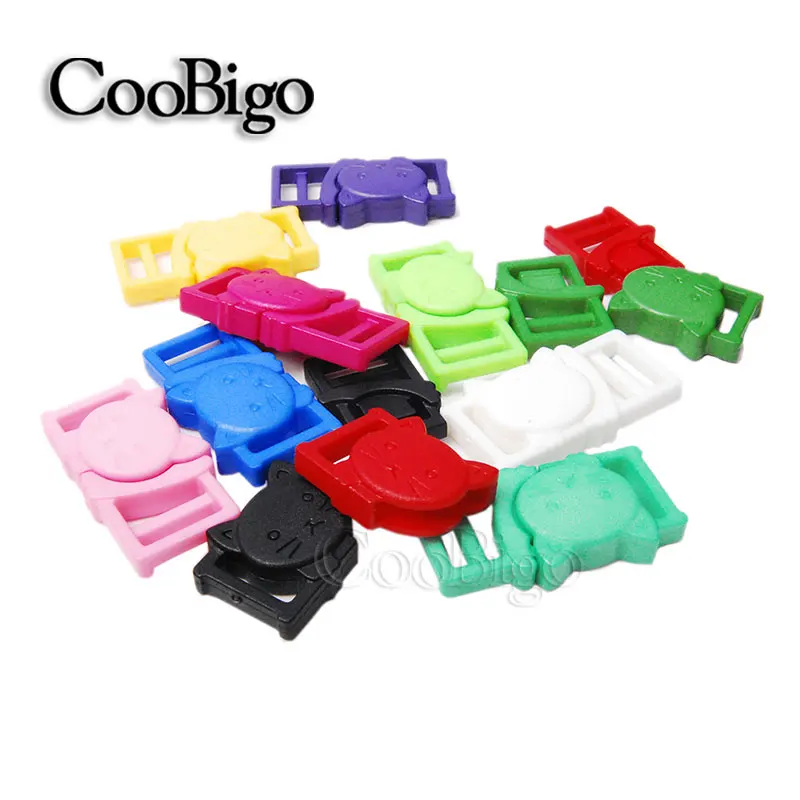 Mix color sent 50 шт пластиковые цветные 3/" Кошачьи головы безопасные отрывающиеся пряжки для нижнего белья Домашние животные воротник и сумка тесьма аксессуар для одежды сделай сам - Цвет: Mix color sent