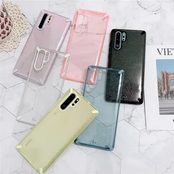 

Bling Transparent Phone Case For Huawei P30 Pro Shockproof Sparkly Glitter Cover For Huawei Mate 20 Pro Air Bag Anti Shock Case