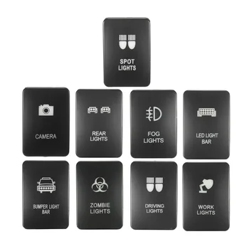 

12V Blue LED Illuminated Switch On/Off For Toyota Landcruiser Yaris RAV4 33x22mm