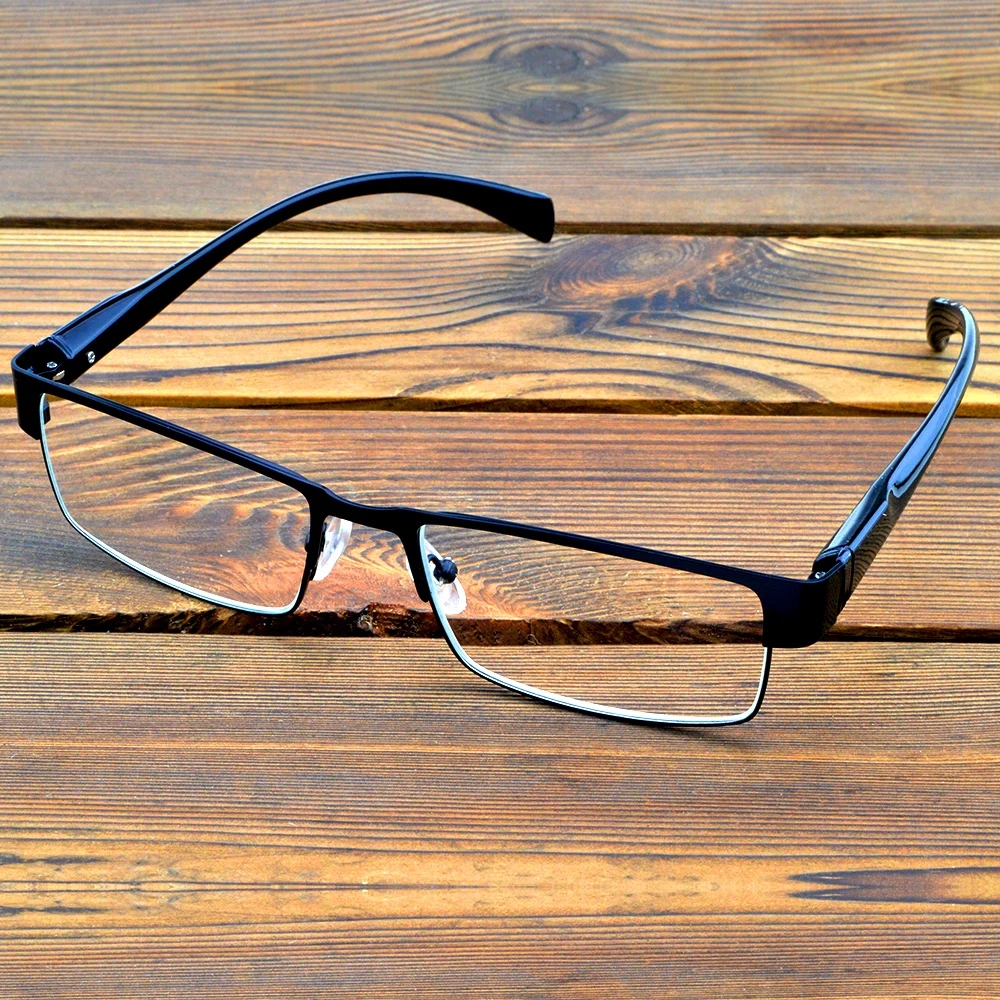 

Business Rectangle Frame Full-rim Spring Temples Spectacles Simple Style Reading Glasses +0.75 To +4