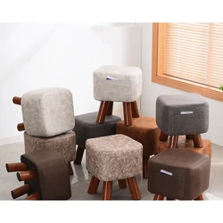 Taburete de lujo para zapatos Nórdicos taburete bajo Altura ajustable sofá Taburete de descanso de terciopelo de piel para niños Silla de tocador suave Taburete cuadrado pequeño zapato Taburete de cambio de banco