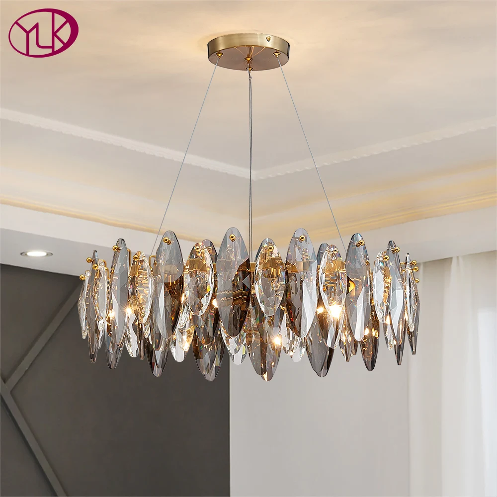 Современная хрустальная люстра для гостиной роскошные осветительные приборы