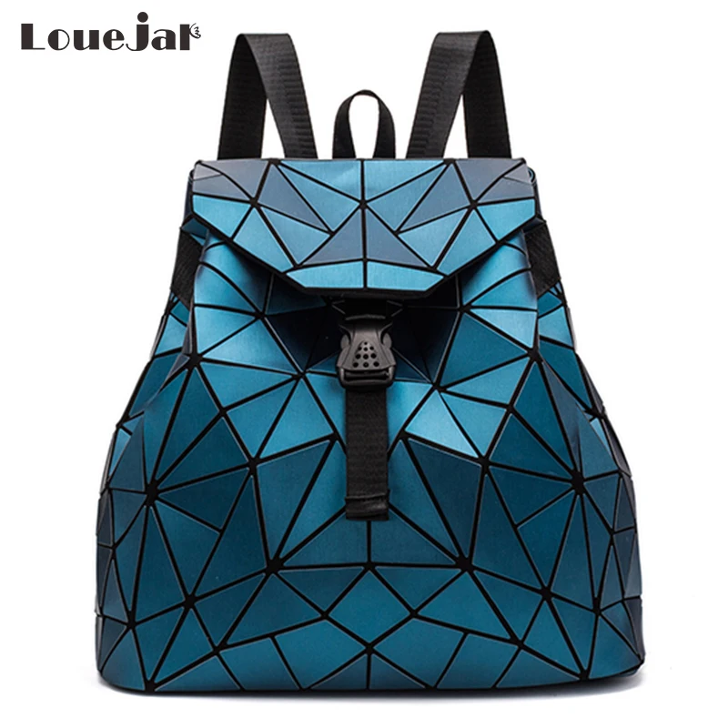 

2020 Geometric Backpack Modern Women Shoulder Bag Folding Hologram College Schoolbag for Teens Laser Bags sac a dos