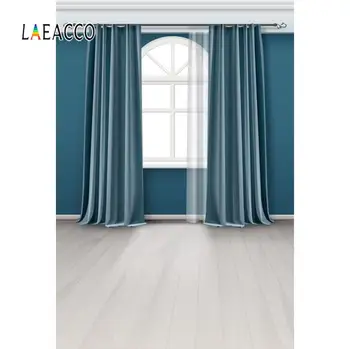 

Laeacco Living Room Window Curtain Gray Floor Interior Photo Background Photography Backdrop For Digital Photo Studio