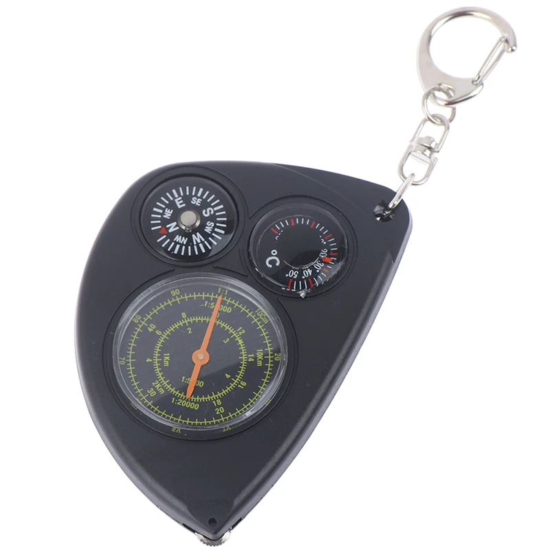 Portable Outdoor Odometer Multifunction Compass Curvometer With Rangefinder Map Odometer Thermometer Keychain