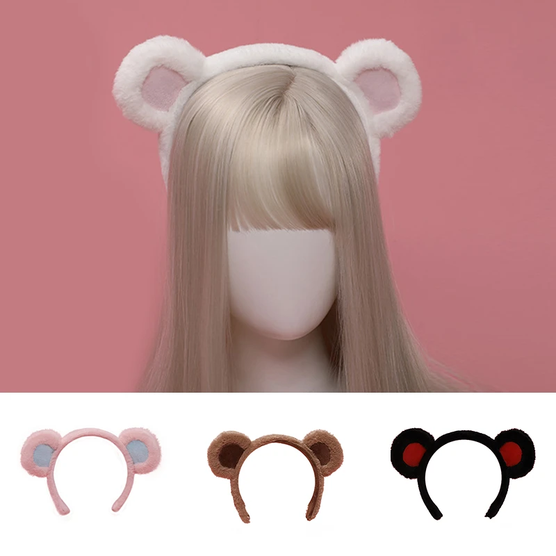 Diadema sencilla con orejas de oso para niña, accesorios el cabello de felpa para niña, diademas Lolita, Aro para la cabeza encantador|Accesorios para el pelo de mujer| - AliExpress