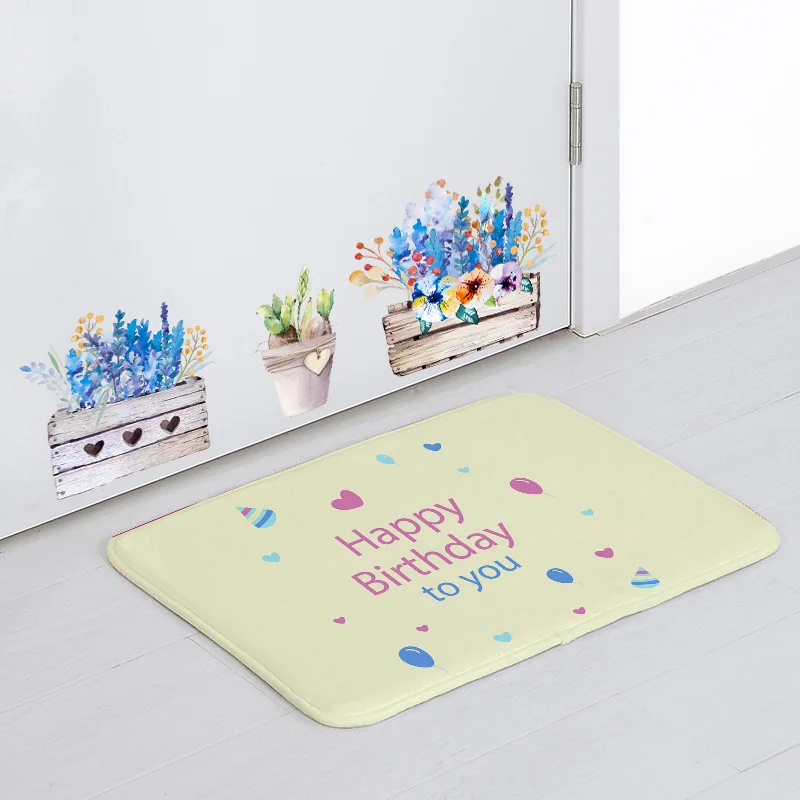 13 Hairy Cute Floor Mat Yellow Meteor Unicorn Castle Cloud Door Mat Office Decoration 50*80Cm Non-Slip Coral Fleece Kitchen Mat - Color: 13