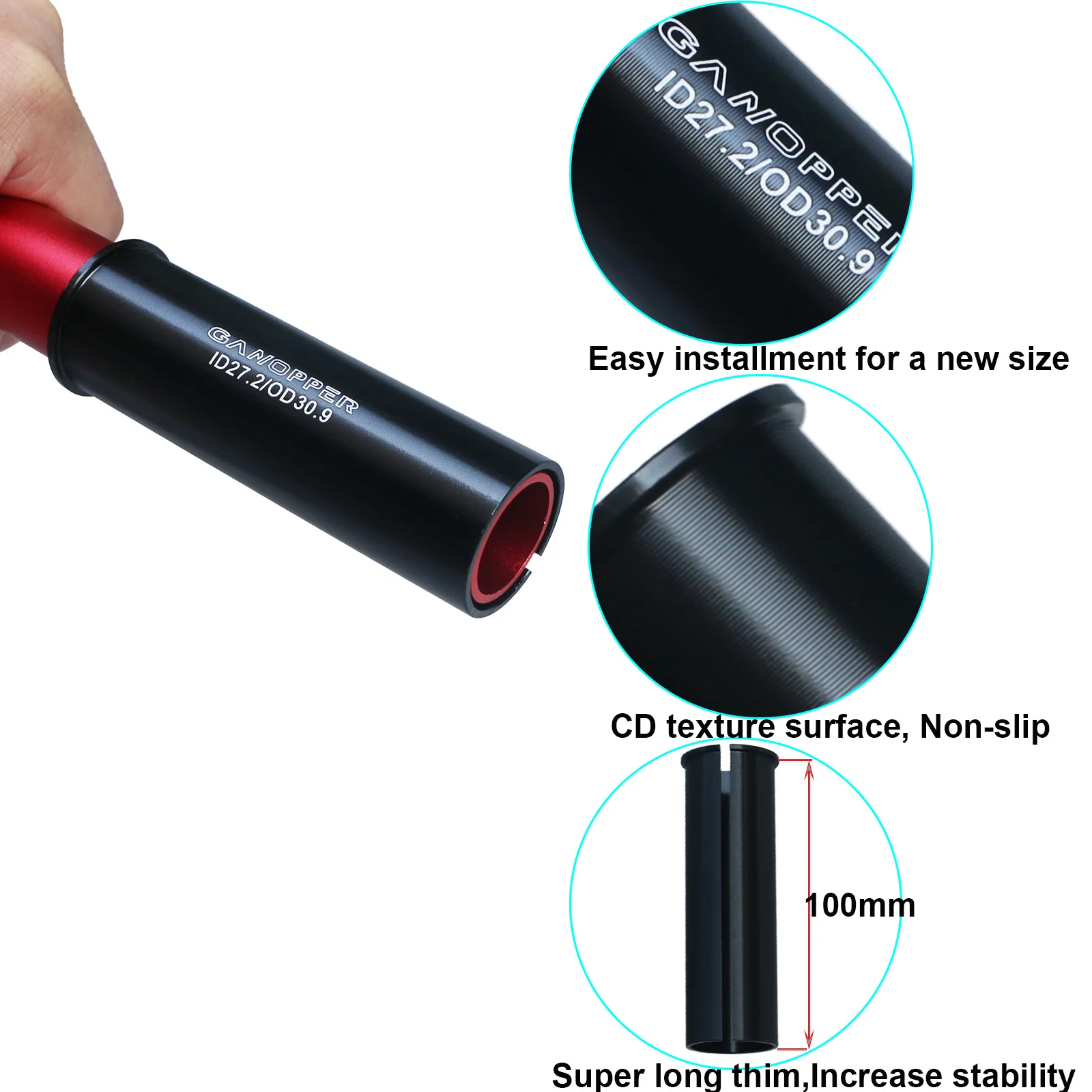 Description Picture 5 of itemBicycle Seatpost Shim Reducer Sleeve Bike Seat Post Adapter Converter 22.2 25.4 27.2/28.6/30/30.4/30.9/31.6/31.8/33.9/34.9/36