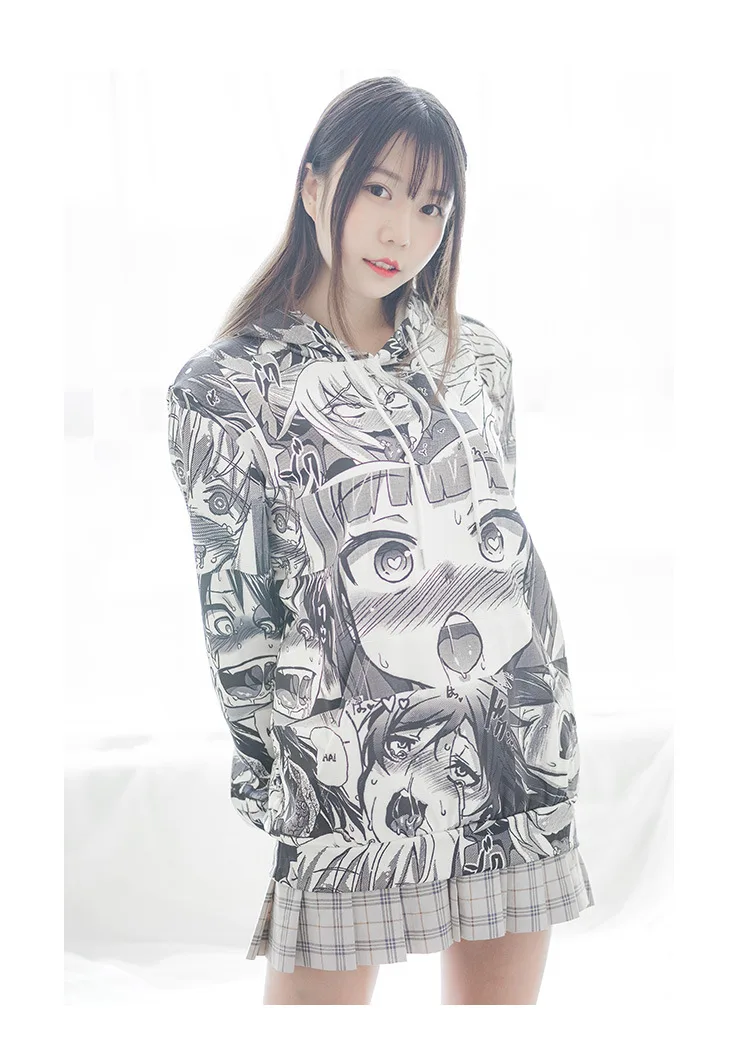 Hoodie Японское аниме пальто и бикини и набор чулок Косплей короткий рукав футболка юбка мультфильм шаблон Топы - Цвет: Hoodie