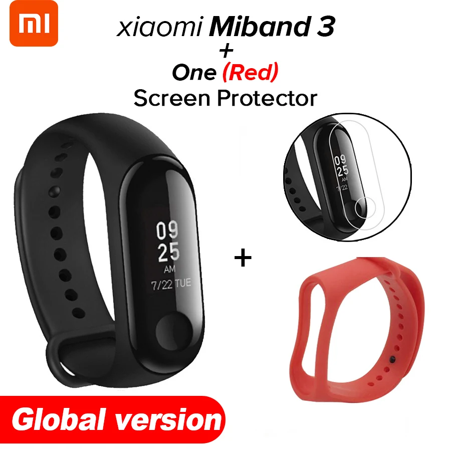 GB Red N Film Xiao mi Band 3 mi band 3 фитнес-трекер пульсометр 0,78 ''OLED дисплей Bluetooth 4,2 для Android IOS - Цвет: GB Red N Film