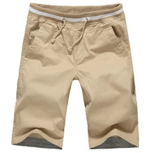 Летние новые хлопковые эластичные шорты на эластичном поясе для мужчин