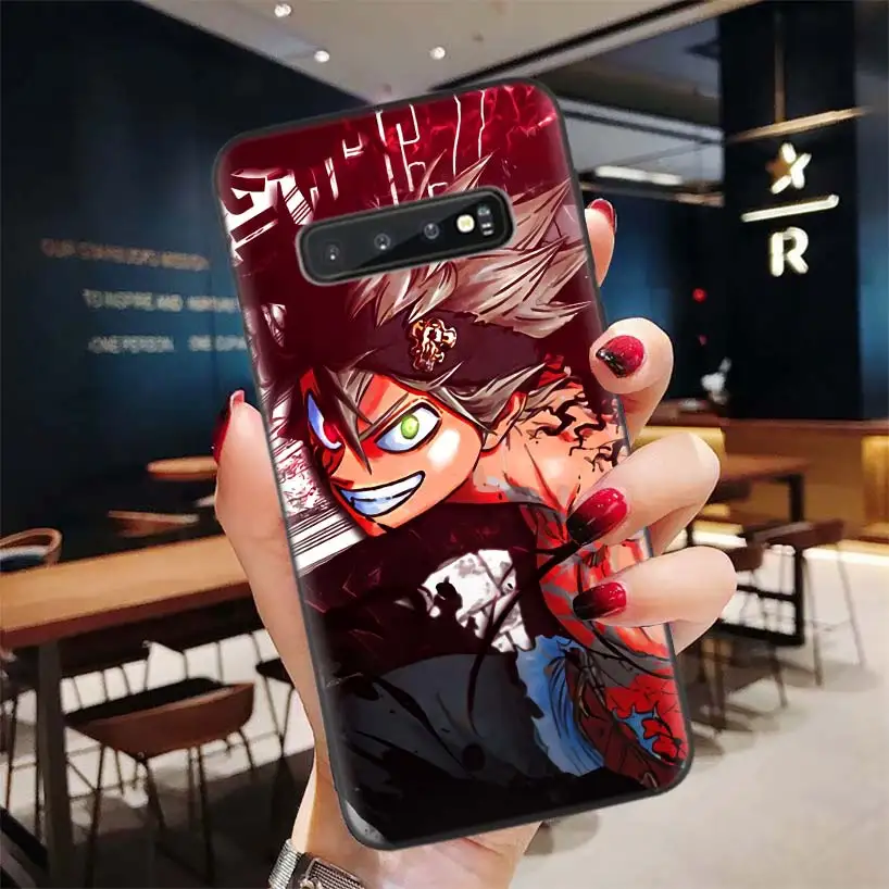 Черный с узором клевера Аста черный чехол для samsung Galaxy A50S A10S A20S A10 A20E A30 A40 A50 A70 M40 M30S A80 чехол для телефона