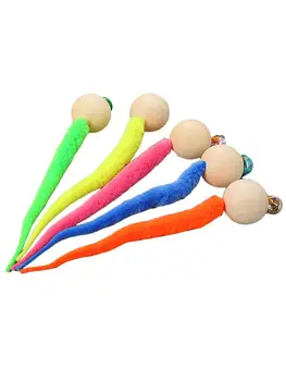 

Plush Cat Toy Wiggly Balls Cat Bell Toys Cat Chewing Toys Wooden Ball Wiggly Tail Bell Sounding Kitten Bite Toys Cat Chewing Toy