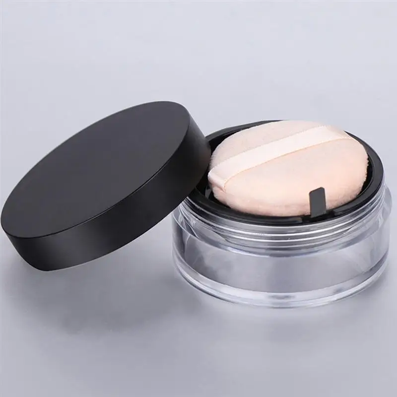 20G Empty Powder Case Loose Powder Container Makeup Case Travel Kit Powder Case Make-up Sponge Holder with Mirr