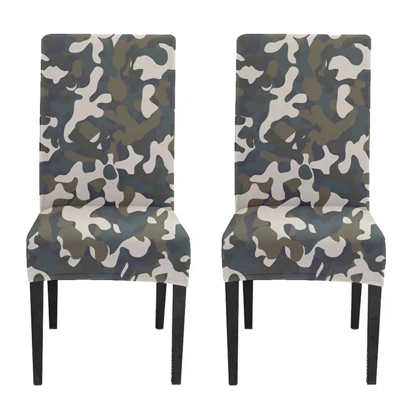 3Camo 2 pack Таможня печать Камуфляжный стул крышка супер стрейч стандартный размер высокий заднее сиденье скольжения Чехол - Цвет: 3Camo 2 pack