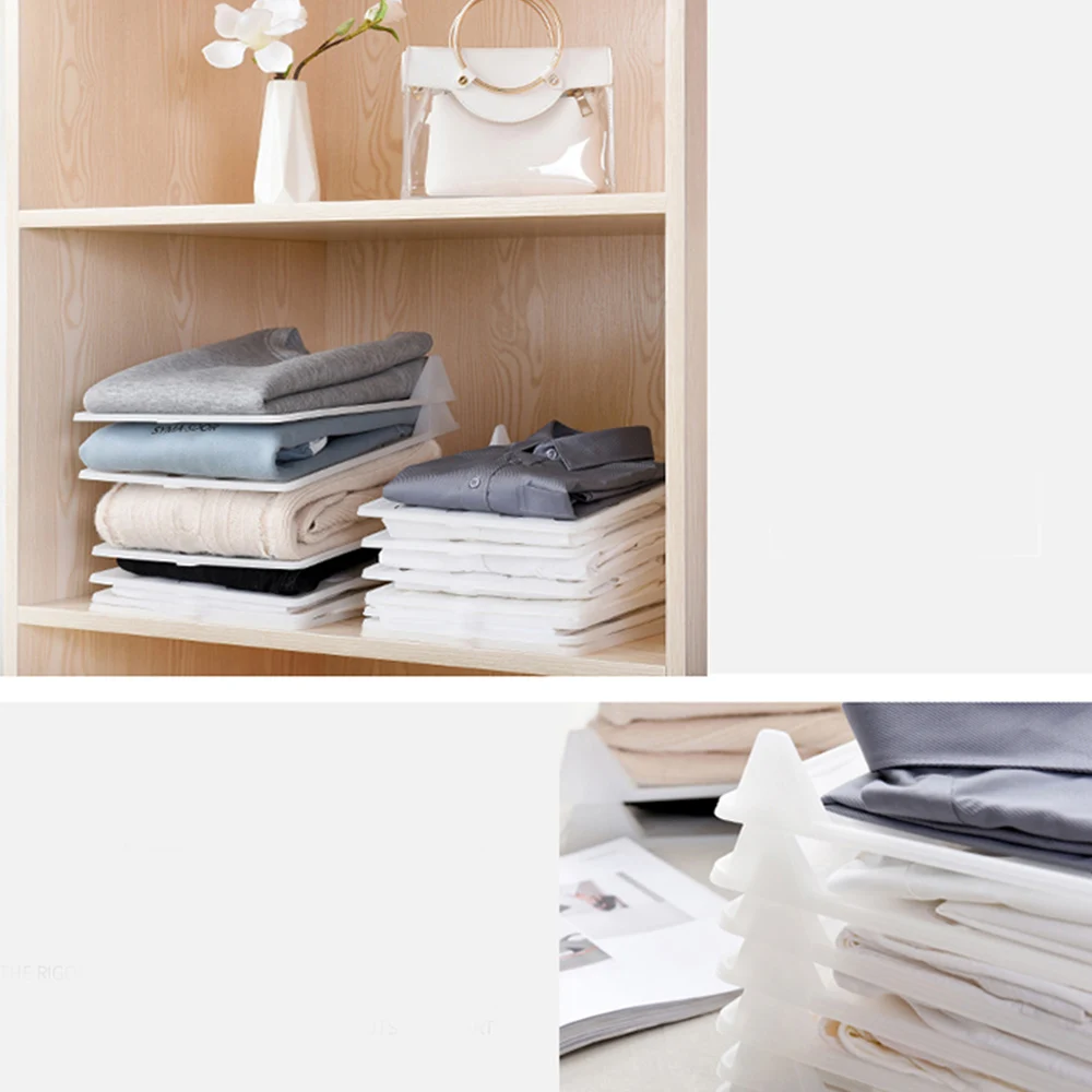 LHX стеллаж для хранения одежды футболка против морщин Пластиковая Складная доска держать шкаф аккуратный экономии пространства шкаф HP1229 cc