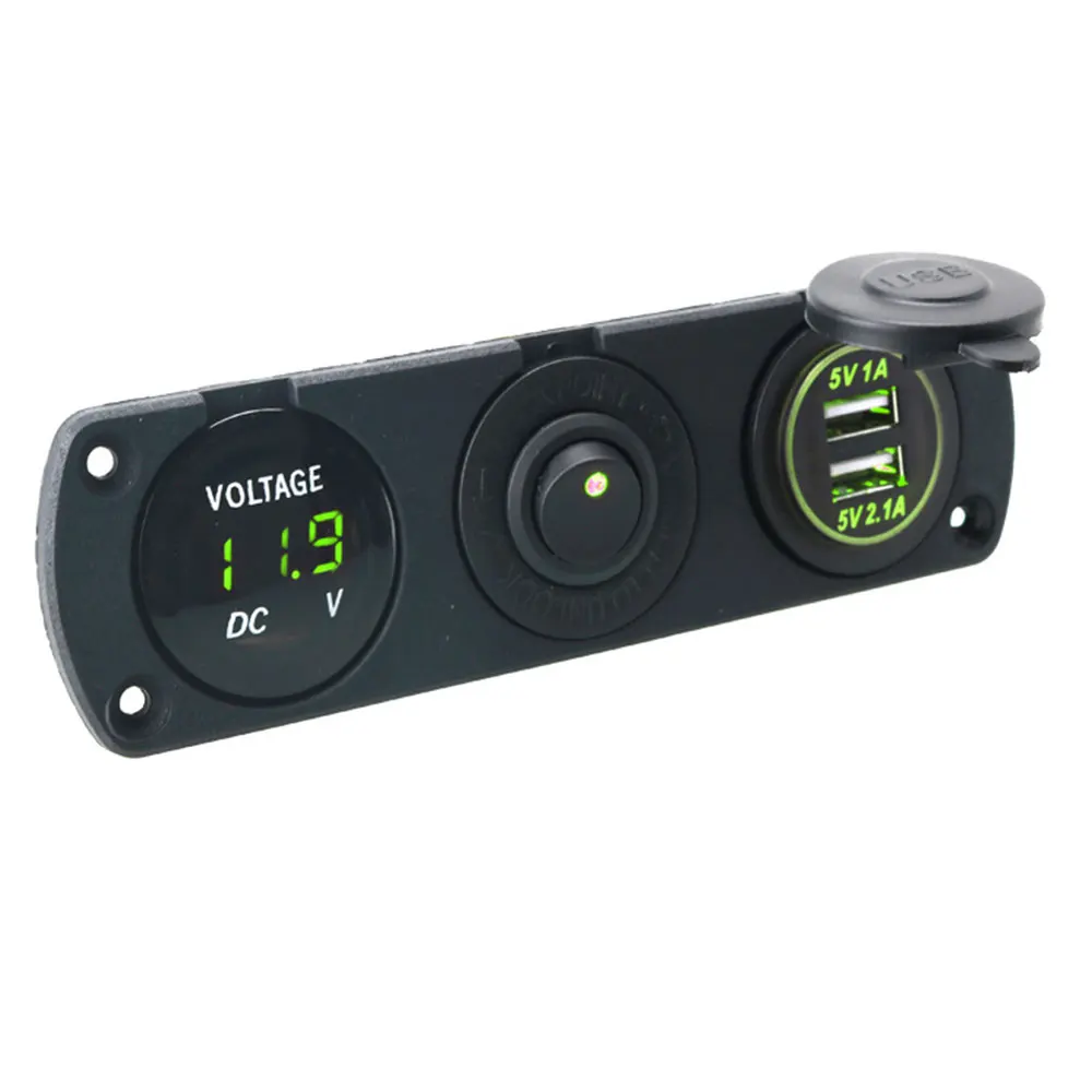 Green 5V Автомобильное зарядное устройство Зарядное устройство с двойным USB Зарядное устройство Водонепроницаемый Поворотный Автомобильный Зарядное устройство для USB - Название цвета: Green