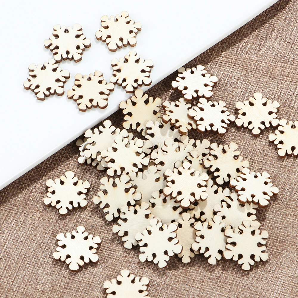 100 шт./компл. Merry Christmas Смешанные Снежинка природа деревянный Скрапбукинг коллекция Искусство ремесло для аксессуар ручной работы