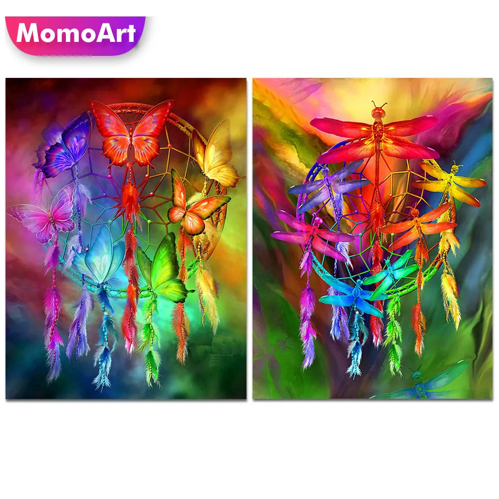 MomoArt DIY Бриллиантовая мозаичная бабочка животное алмазная живопись Стрекоза