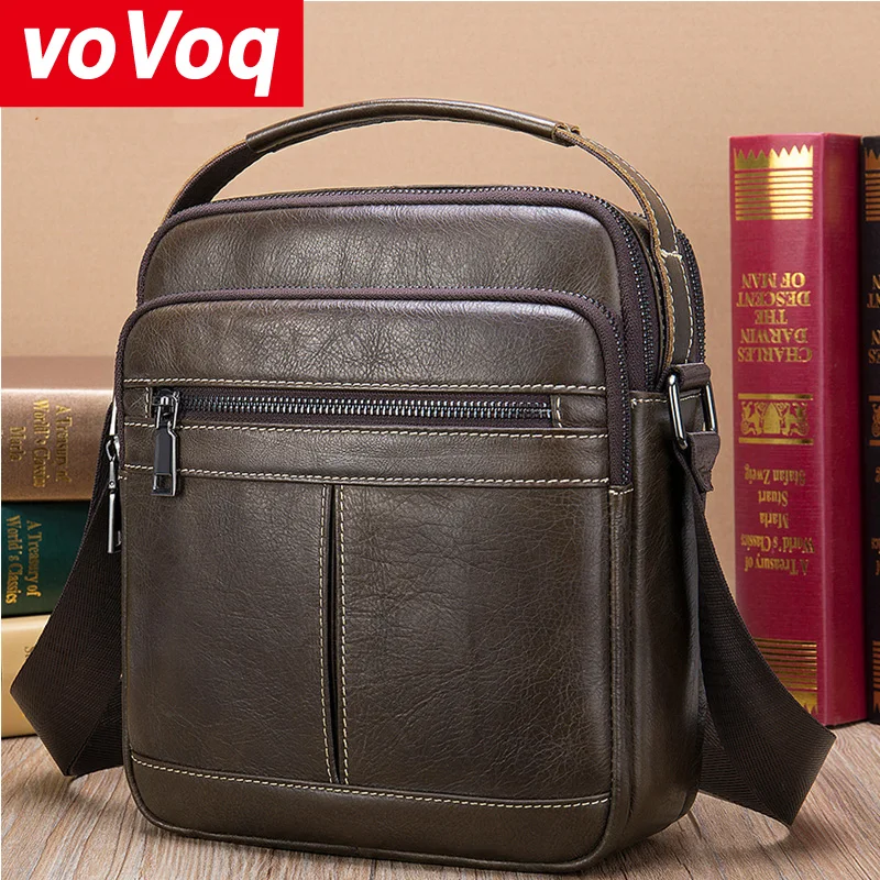 

Hot Genuine Leather Male's Crossbody Bag Casual Business Leather Men Messenger Bag Vintage Man Big Bag Zipper Shoulder Handbags