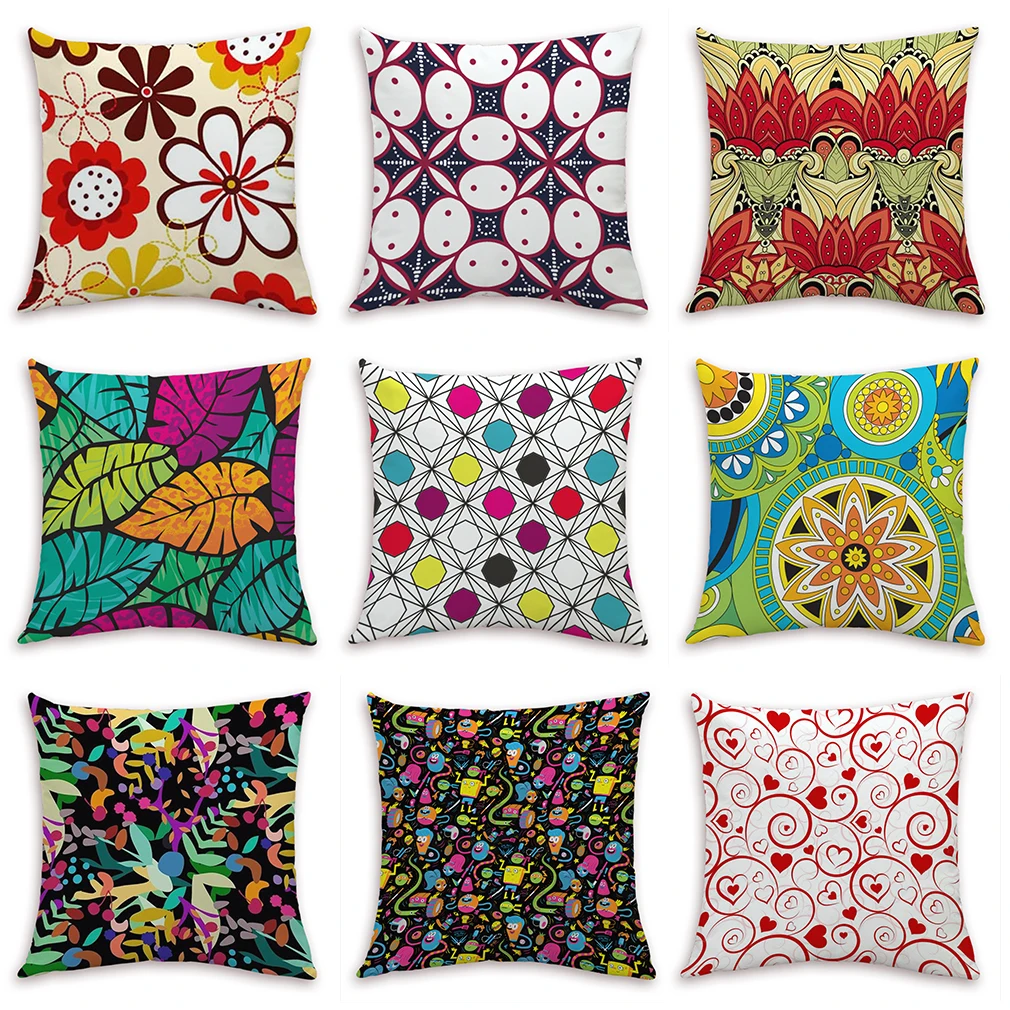 

Cute Special Pattern Decorative Pillow Cover Linen Home Decoration Christmas Throw Pillow Cover Cotton Linen Sofa Cushion Cover