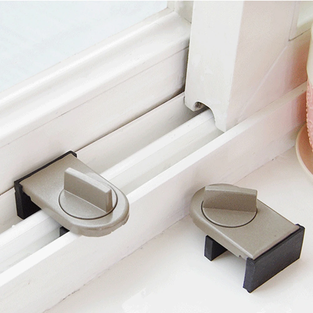 

Locks on Windows Adjustable Security Door Latch Mobile Window Insurance Lock Anti-theft Protection Lock Window Stoppers